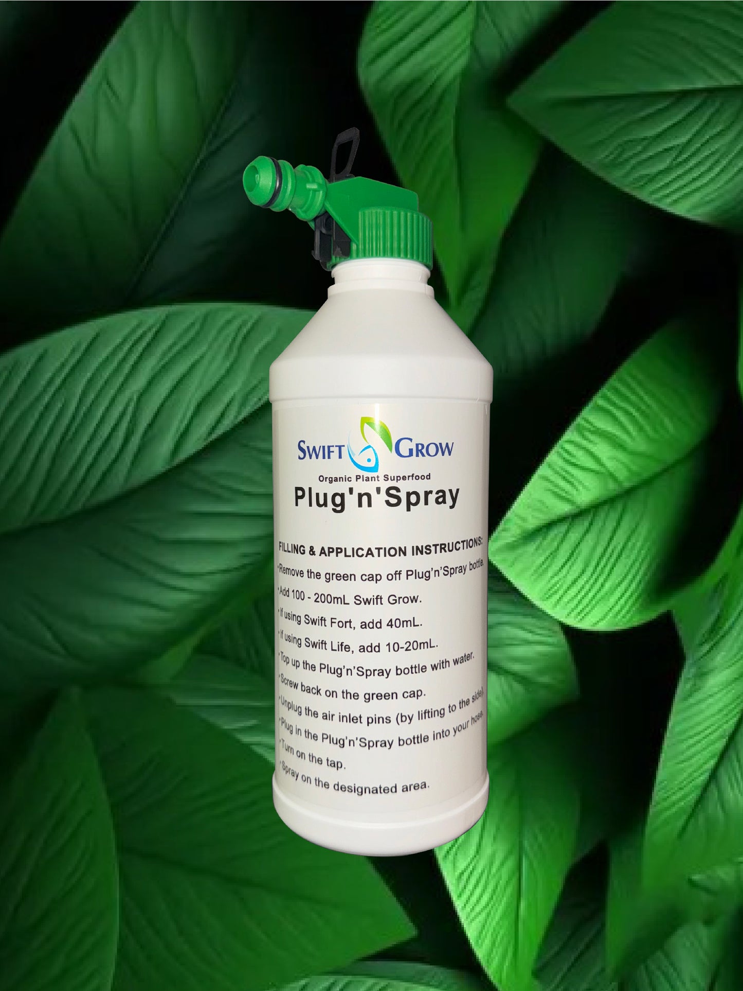 Swift Plug'n'Spray Hose End Sprayer 1L Empty Bottle (THE BOTTLE IS NOT SUPPLED WITH SWIFT GROW) - Fertilise your Whole Lawn or Garden in Minutes.