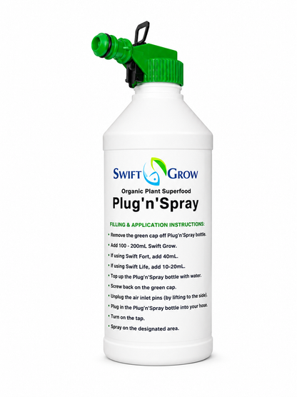 Swift Plug'n'Spray Hose End Sprayer 1L Empty Bottle (THE BOTTLE IS NOT SUPPLED WITH SWIFT GROW) - Fertilise your Whole Lawn or Garden in Minutes.