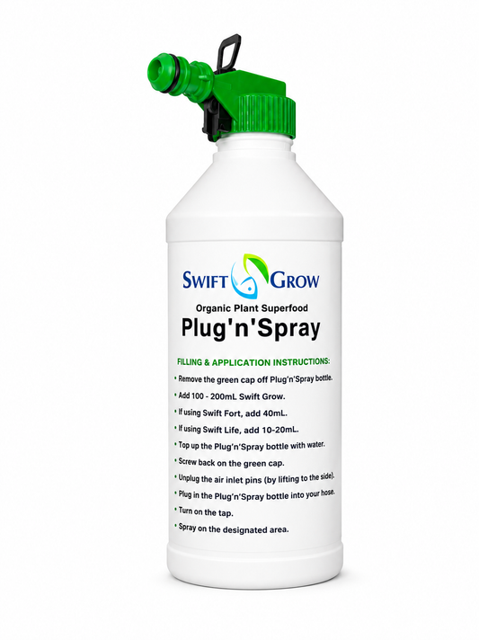 Swift Plug'n'Spray Hose End Sprayer 1L Empty Bottle (THE BOTTLE IS NOT SUPPLED WITH SWIFT GROW) - Fertilise your Whole Lawn or Garden in Minutes.