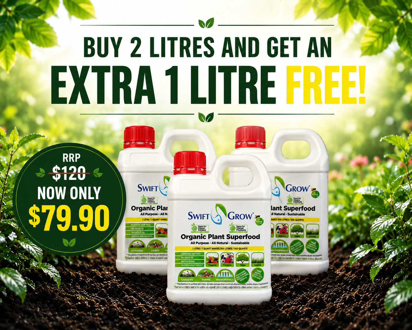 Swift Grow Autumn Deal: 3 x (1 Litre Swift Grow) for the price of 2