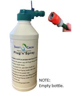 Swift Plug'n'Spray Hose End Sprayer 1L Empty Bottle (THE BOTTLE IS NOT SUPPLED WITH SWIFT GROW) - Fertilise your Whole Lawn or Garden in Minutes.